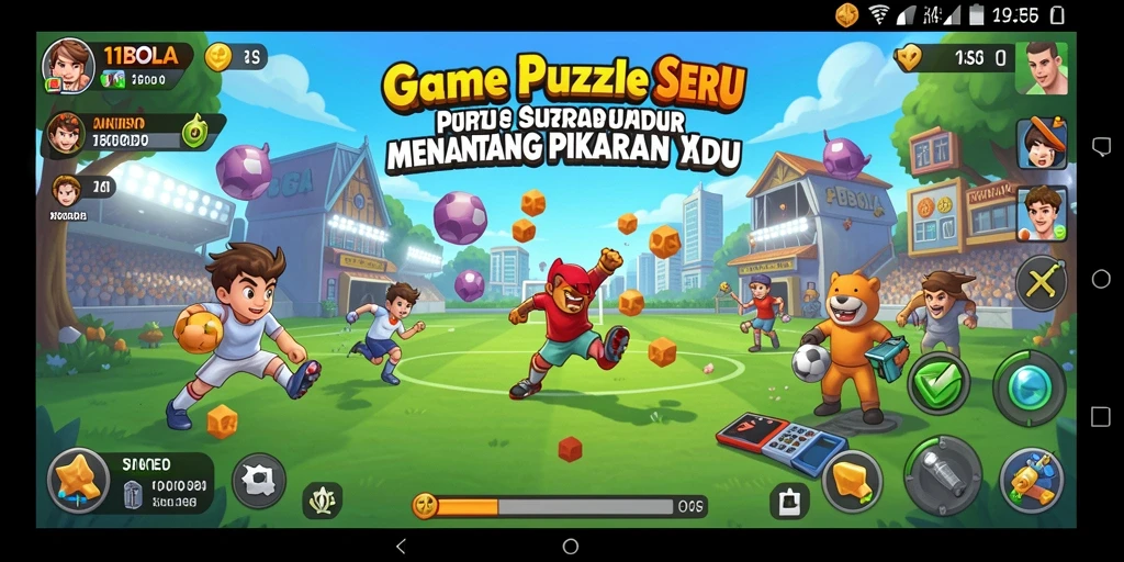 Tampilan gameplay utama 11BOLA yang menantang dan menarik.