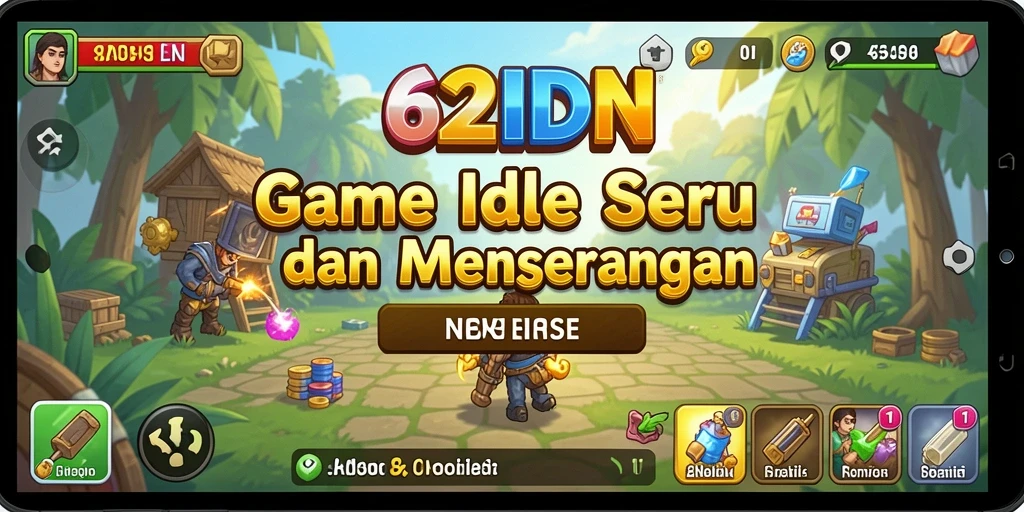 Tampilan gameplay menarik dari 62IDN dengan grafik yang cerah.