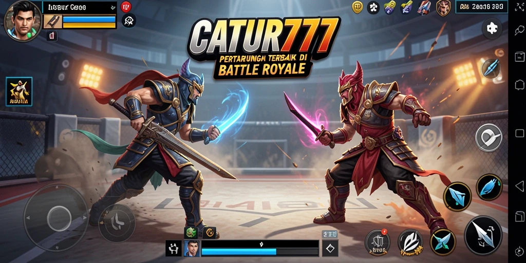Screenshot CATUR777 menampilkan aksi seru dalam pertempuran Battle Royale.