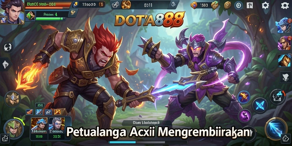 Tampilan aksi mendebarkan dalam gameplay DOTA88.
