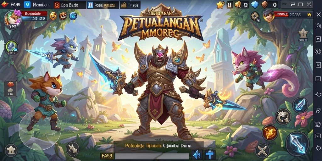 Screenshot dari gameplay FA99 yang menampilkan aksi seru dalam petualangan MMORPG.