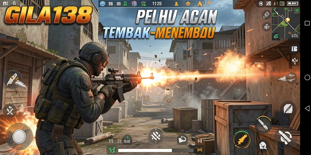 Menampilkan aksi mendebarkan dalam gameplay GILA138 di TPS.