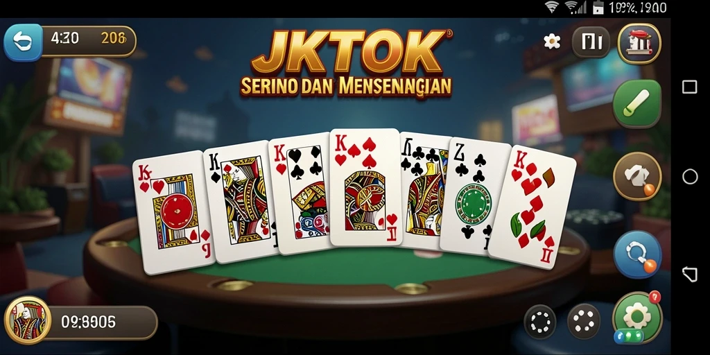 Tampilan gameplay seru JKTOK yang menggambarkan keseruan permainan Domino.