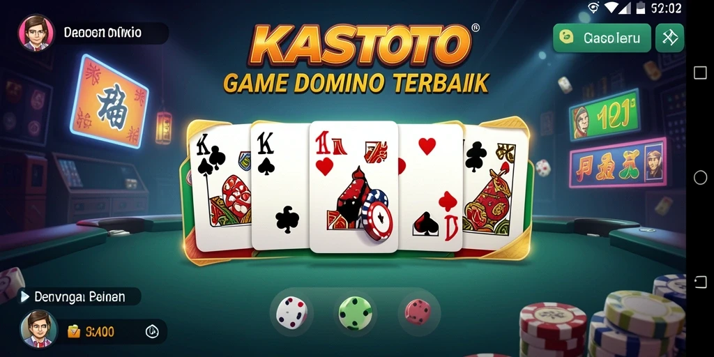 Tangkapan layar gameplay KASTOTO yang menampilkan pemain dalam aksi permainan domino.
