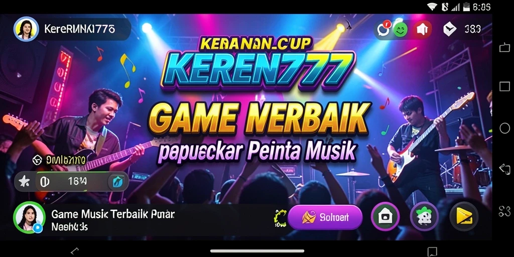 Screenshot KEREN777 menampilkan pemain yang sedang berinteraksi dengan musik.