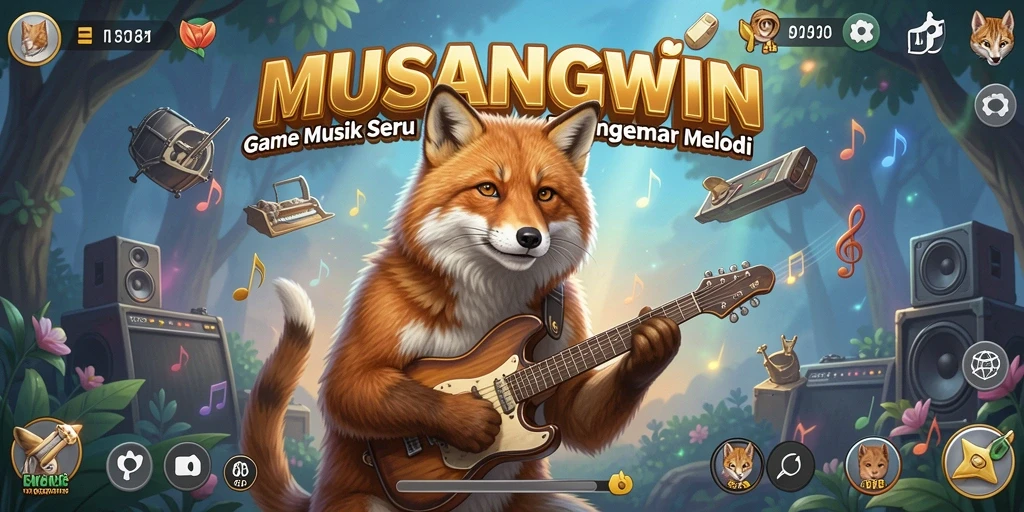 Tampilan gameplay MUSANGWIN yang menarik dan penuh warna.