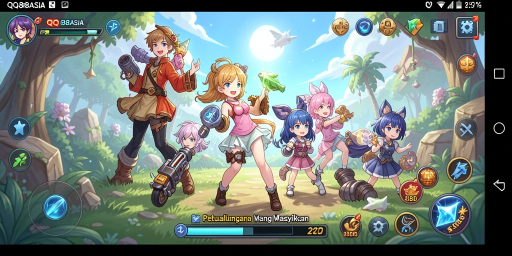 Tampilan gameplay Anime yang menarik dan penuh warna di QQ88ASIA.
