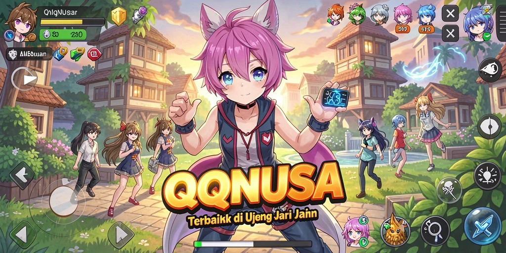Tampilan menarik dari gameplay <strong>QQNUSA</strong> yang khas anime.