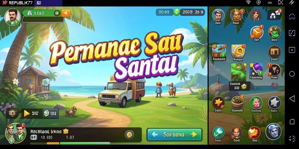 Tampilan gameplay santai dari REPUBLIK77 yang menghibur.
