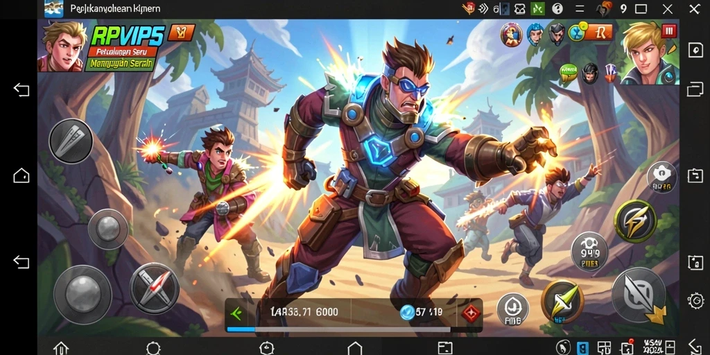 Screenshot menunjukkan karakter dalam aksi di dunia petualangan RPVIP5.