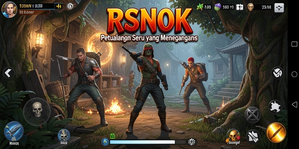 Tangkapan layar RSNOK menampilkan aksi gameplay penuh petualangan dan eksplorasi.