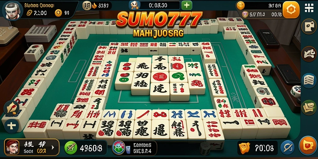Screenshot SUMO777 menampilkan gameplay Mahjong yang dinamis dan menarik.