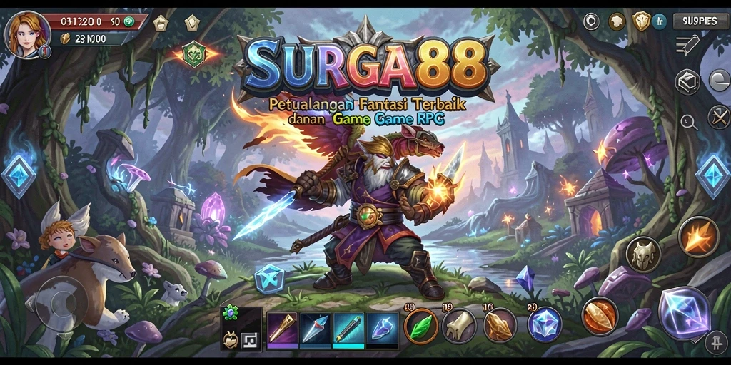 Screenshot SURGA88 menampilkan aksi pertempuran seru dalam dunia RPG.