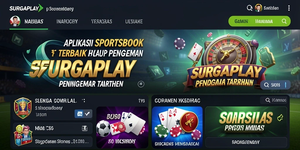 Tampilan menarik dari aplikasi Sportsbook SURGAPLAY saat bermain.