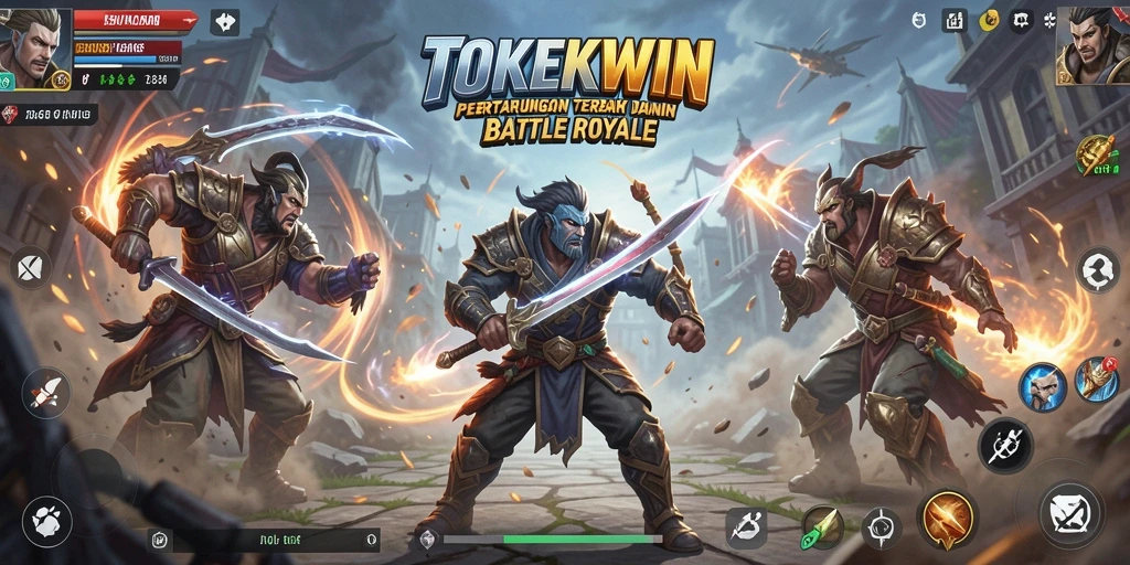 Screenshot gameplay TOKEKWIN menampilkan aksi seru di medan perang.